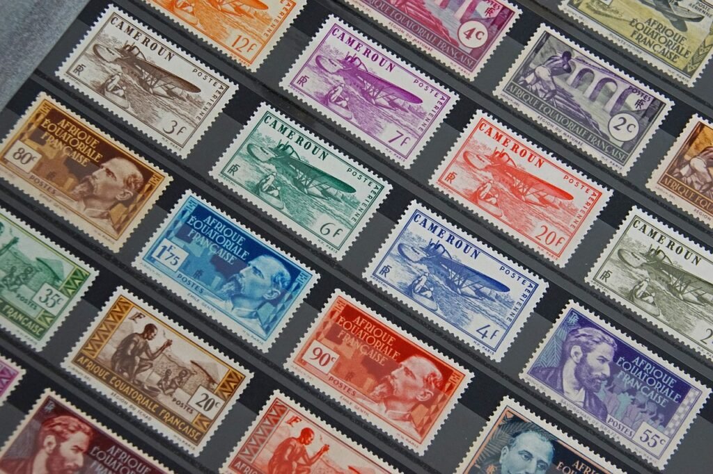 stamps, collection, french stamps